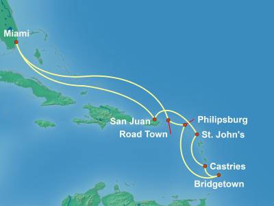 Cunard Caribbean Itinerary