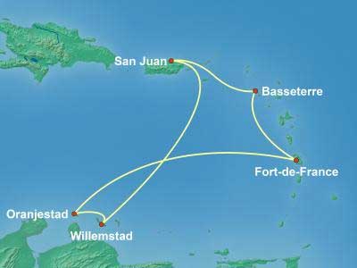 Virgin Voyages Southern Caribbean Cruise Map
