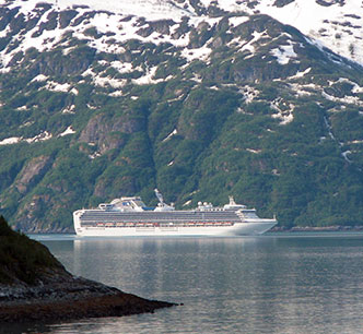 Princess Cruise ship in Glacier Bay Alaska