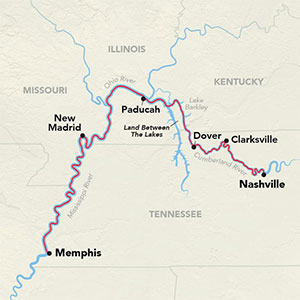 American Cruise Line Music City Cruise Map