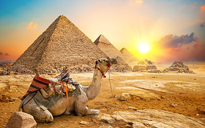 Pyramids of Giza off-season empty crowd
