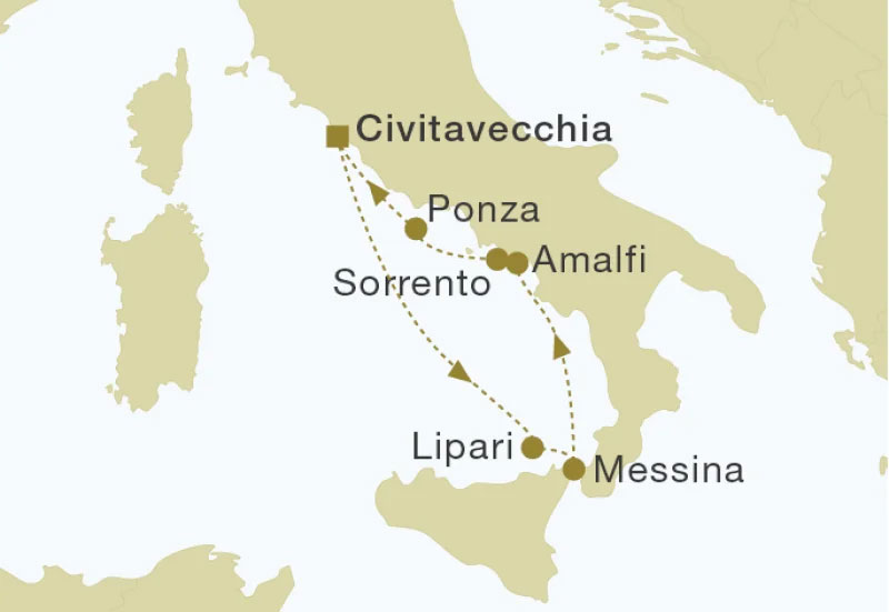 Star Clippers Amalfi Coast and Sicily Itinerary