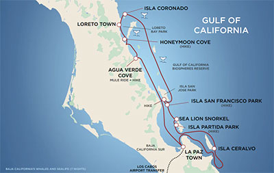 7-day Sea of Cortex Cruise map