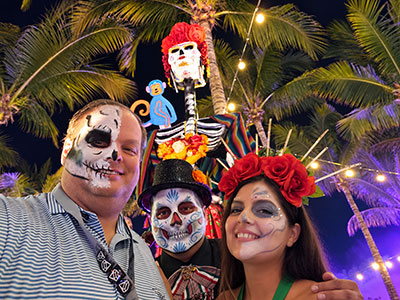 Colorful Catrina display of the Dead in Puerto Vallarta, Mexico