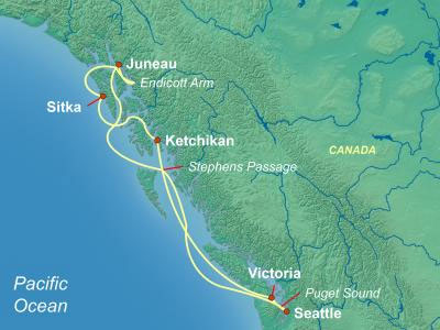 Holland America Alaska Cruise map