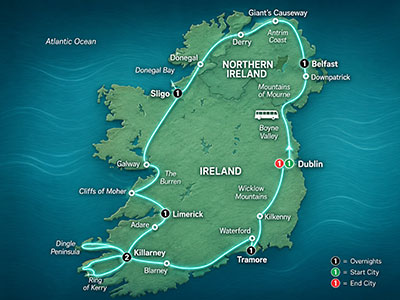 Irish Discovery Tour Map