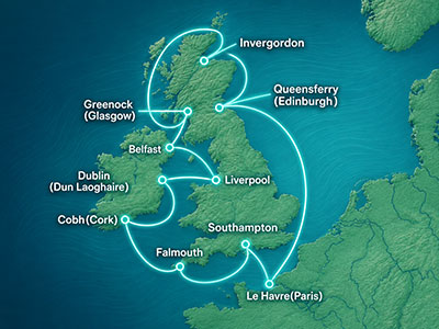 Best of the British Isles Cruise Map