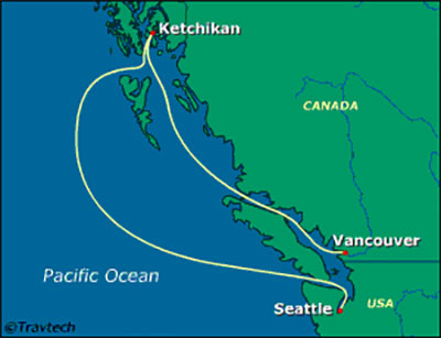 Princess Alaska cruise map